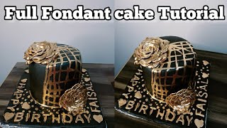 Fondant cake kaise banate hain  Full fondant cake recipe  how to make easy cake for home business [upl. by Langbehn]