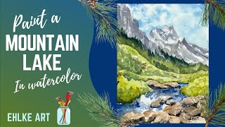 PAINT a Mountain Stream in WATERCOLOR [upl. by Aleyam]