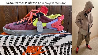 ACRONYM® x Nike Blazer Low Night Maroon  обзор  на ноге  Вроде просто кеды а вроде нет [upl. by Eisoj]