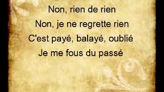 Non Je Ne Regrette Rien Lyrics Edith Piaf 360p [upl. by Eniar478]