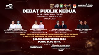 DEBAT PUBLIK KEDUA PASANGAN CALON BUPATI DAN WAKIL BUPATI KAB POSO PEMILIHAN SERENTAK TAHUN 2024 [upl. by Rusticus]