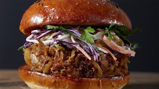 Pulled Pork Burger Recipe in 1 Minute [upl. by Ahsropal94]