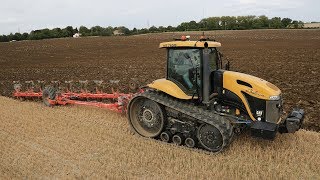 Ploughing with Challenger MT765B and 8f semimounted Gregoire Besson  from Four Seasons of Farming [upl. by Yeliak269]