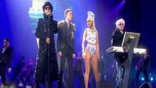 Pet Shop Boys ft Lady GaGa amp Brandon Flowers  2009 BRIT Awards Perfomance [upl. by Eeuqram]