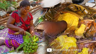 How to Prepare Matooke Plantain a Ugandan Traditional Food  Moms Village Kitchen  African Food [upl. by Valry]