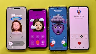 Incoming Call iPhone 15pro max vs iPhone 11pro vs Samsung Z Flip5 vs Poco X6 [upl. by Oetam]