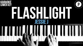 Jessie J  Flashlight Karaoke SLOWER Acoustic Piano Instrumental Cover Lyrics LOWER KEY [upl. by Wendall116]