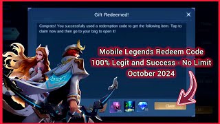 Mobile Legends Redeem Codes October 01 2024  MLBB Diamond Codes first day of October Redeem Now [upl. by Ransome555]