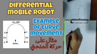 Differential mobile robot  مثال على حركه المنحنى  Example of curve movement [upl. by Roderich]