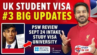 UK Student Visa 3 Big Update 2024 PSW September 2024 Intake Offer amp CAS Letter UK University [upl. by Barolet710]