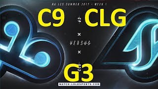 C9 vs CLG Game 3 Highlights 2017 NALCS SUMMER SPLIT WEEK 1 DAY 1 [upl. by Tezzil129]