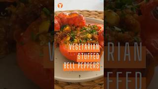 Vegetarian Stuffed Bell Peppers Recipe 🌱  Perfect MeatFree Meal VegetarianRecipes shorts [upl. by Naitsirt]