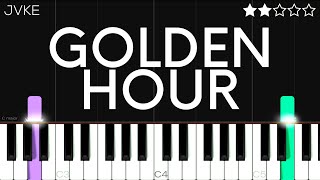 JVKE  golden hour  EASY Piano Tutorial [upl. by Ayikaz528]