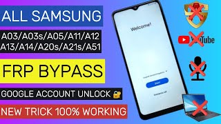 All Samsung A03A03sA05A11A12A13A14A20sA21sA51  FRP Bypass  Google Account New Security [upl. by Nesaj683]