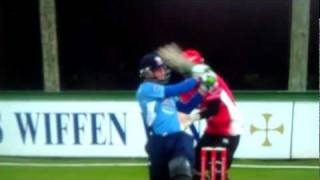 Craig McMillan catches a Martin Guptil 6 in the Commentary Box [upl. by Bobina481]