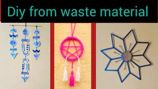 3 amazing home decor from waste material  Easy wall decor ideas  DIY [upl. by Isaak]