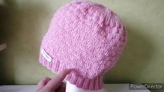 Tuto tricot  bonnet femme au point fantaisie [upl. by Arzed69]