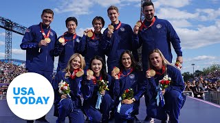 US figure skaters receive gold medals two years after Winter Olympics  USA TODAY [upl. by Anekahs]