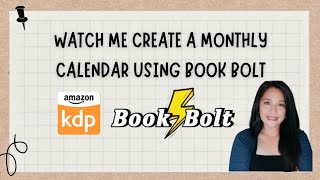 Make a Monthly CalendarPlanner with Book Bolt I Amazon KDP [upl. by Learrsi]