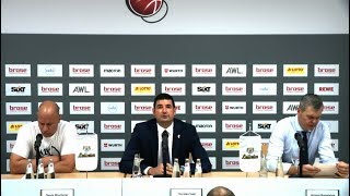 Pressekonferenz Brose Bamberg vs sOliver Würzburg 9274 [upl. by Arutak642]