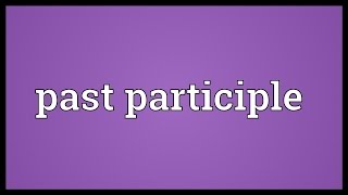 Past participle Meaning [upl. by Akinar]