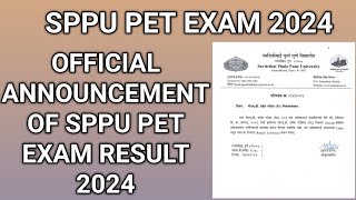 official announcement of sppu pet exam result 2024 [upl. by Cofsky]