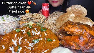 ASMR BUTTER CHICKENWHOLE GRILLED CHICKENBUTTERNAANPURIPARATHAFRIEDRICE FOOD EATING [upl. by Maxey974]