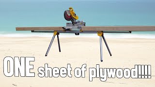 PORTABLE MITRE SAW STAND WINGS FROM 1 SHEET OF PLYWOOD [upl. by Arait399]