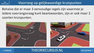 Voorrang op gelijkwaardige kruispunten  Autotheorie  Scootertheorie  Motortheorie [upl. by Ennaillek]