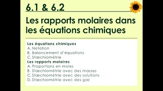 61 amp 62 Les rapports molaires dans les équations chimiques [upl. by Nihcas]