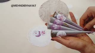 How to do cone packaging  beautiful henna cone packing  mehndi cone making [upl. by Neufer]