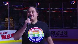 Lavender Darcangelo sings the National Anthem at the Bruins [upl. by Anitnegra211]