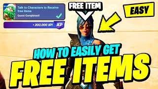 How to EASILY Talk to Characters to Receive free items  Fortnite Winterfest Quest [upl. by Loretta678]