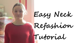 Refashion Tutorial Turtleneck to Crewneck  DIY [upl. by Laryssa765]