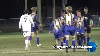 The Daily Advance  2019 High School Boys Soccer  Woods Charter at John A Holmes [upl. by Siuqaj]