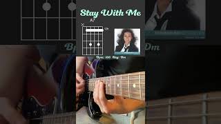 Stay With Me  Miki Matsubara Guitar Cover With Chords  shorts [upl. by Trinatte952]