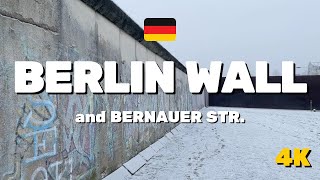 4K Berlin Wall 🇩🇪 Bernauer Str Walking Tour January 2024  Snowfall [upl. by Ferullo]