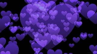 Hearts Background Video 💜 Purple Flying Hearts Effect  Colorful HD Hearts Sensory Wallpaper 4K HD [upl. by Aisetra]