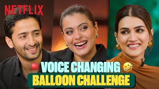 Kriti Kajol and Shaheer in a HILARIOUS Helium Balloon Challenge  TheGreatIndianKapilShow [upl. by Anael]