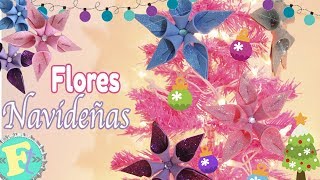 🎄 Flores Navideñas Para tu Arbolito 🎄 SUPER FACILES [upl. by Beatrisa]