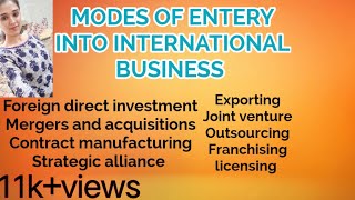 modes of entry into international business [upl. by Otilegna898]