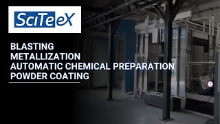 Complete powder coating process line blasting arc spray chemical preparation and powder coating [upl. by Goodspeed]