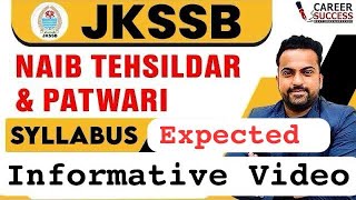 Jkssb Naib Tehsildar Expected Syllabus ​⁠ JKSSB Naib Tehsildar Recruitment Jkssb jkssbjobs [upl. by Gamali457]