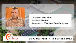 Pottuvil 80Kw Solar Installation  Soalris Energy Pvt Ltd [upl. by Allsun]