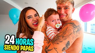 24 HORAS SIENDO PAPAS DE UN BEBE ft DOMELIPA [upl. by Jeramey135]