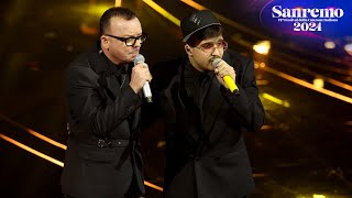 Sanremo 2024  Geolier con Guè Luchè e Gigi DAlessio canta un medley Strade [upl. by Higinbotham]