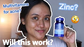 I tried PURITANS PRIDE ZINC FOR ACNE for a week ⎮English [upl. by Suoirtemed805]