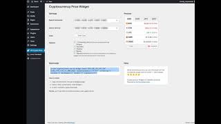 Cryptocurrency Price Widget WordPress plugin [upl. by Yrtnahc]