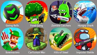 Games on the channelGoing BallsFood GangZombie CatchersHungry SharkBowmastersCarftsman War [upl. by Ydnem]