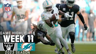 Las Vegas Raiders vs Miami Dolphins Game Highlights  NFL 2023 Week 11 [upl. by Elohcin]